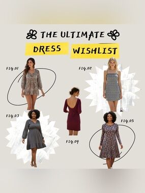Lots of Assorted 4 Women’s Dresses and 1 top- Floral, Burgundy, Plaid & Neutral